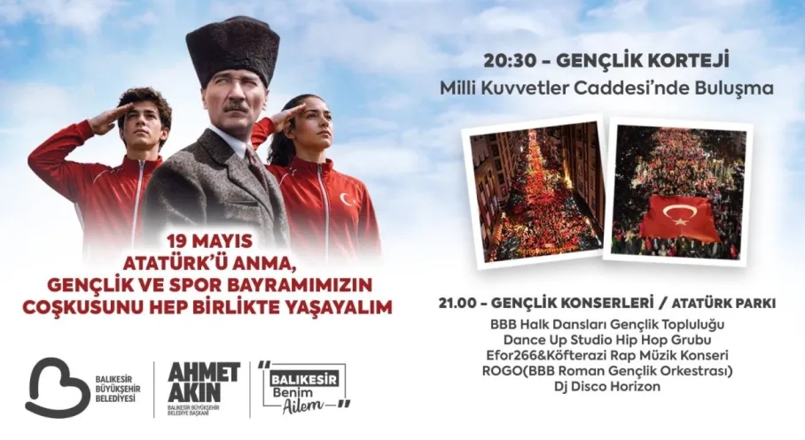 Balıkesir Gençliği 19 Mayıs'ı Coşkuyla Kucakladı: Kuvayımilliye Ruhu Geleceğe Taşınıyor!