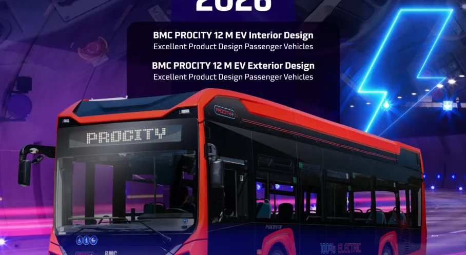 BMC'den Elektrikli Otobüs PROCITY EV'ye Alman Tasarım Ödülü 2026'da Çifte Zafer!