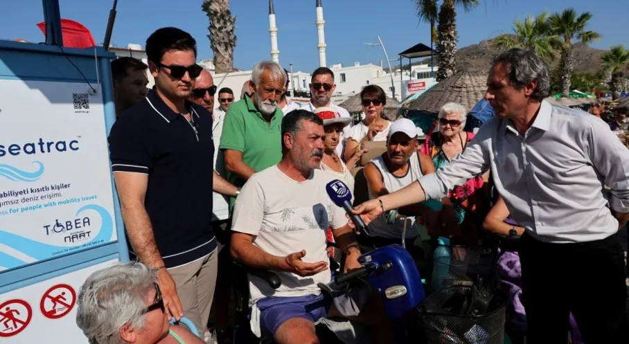 Bodrum'da Engeller Kalkıyor: Turgutreis Plajı'nda Özel Gereksinimli Bireyler İçin Raylı Sistem!