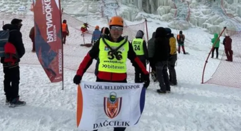 Bursa İnegöllü Sporcudan Büyük Başarı: Türkiye Buz Tırmanış Şampiyonu!