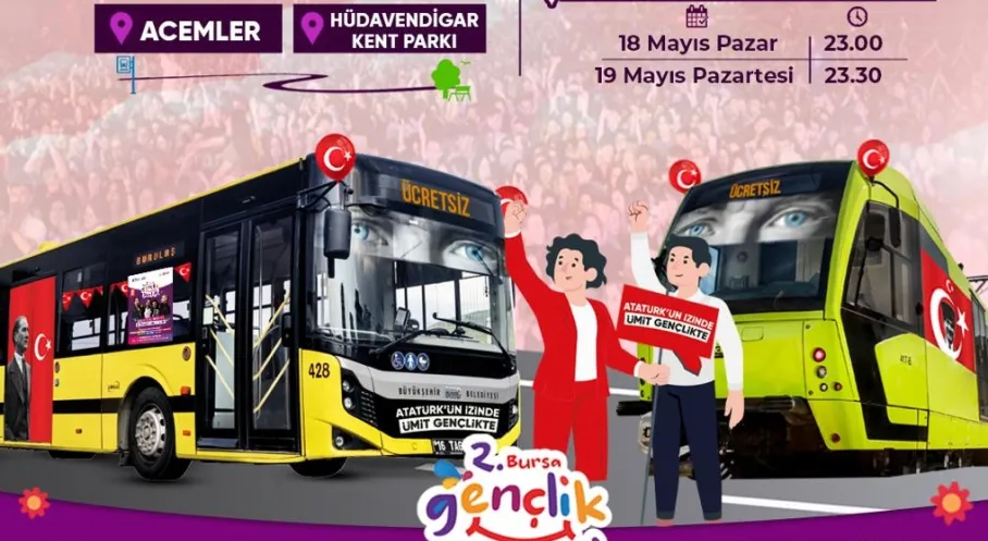 Bursa'da 19 Mayıs Müjdesi: Toplu Taşıma Tamamen Ücretsiz!