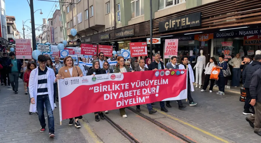Bursa'da Diyabet Alarmı! Farkındalık Yürüyüşüyle Erken Teşhis Çağrısı