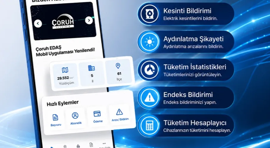 Çoruh EDAŞ Mobil Uygulaması Yenilendi
