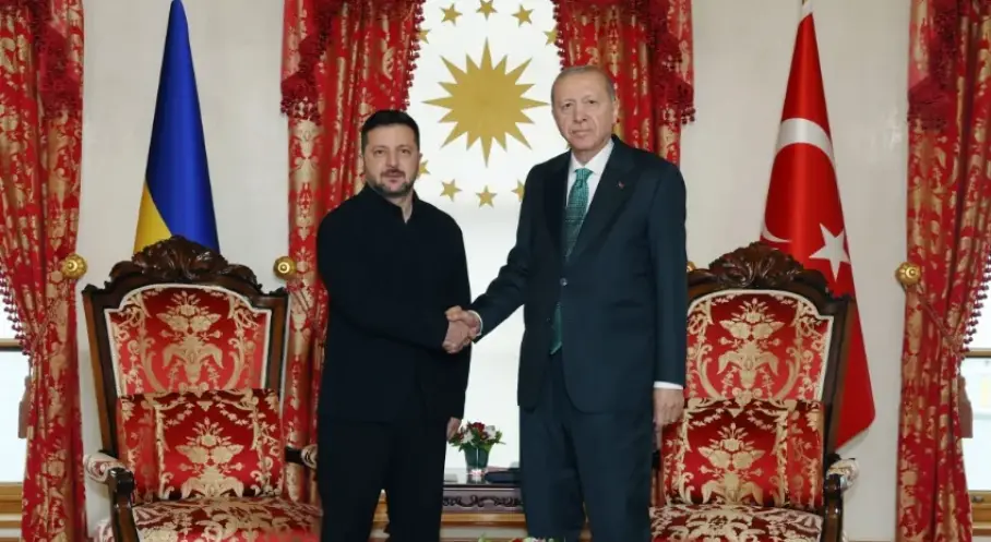 Cumhurbaşkanı Erdoğan, Zelenskiy ile Dolmabahçe’de bir araya geldi