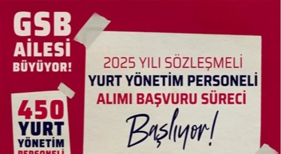 GSB 450 Sözleşmeli Personel Alımı: Son Başvuru 12 Eylül!