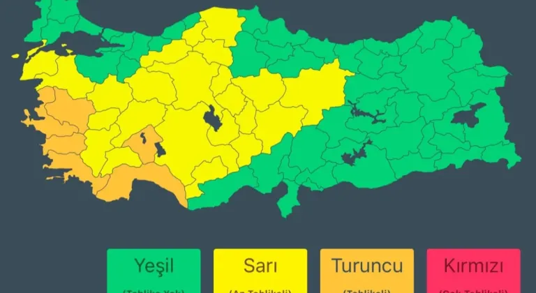 İçişleri Bakanlığı'nın Açıklamasına Göre 6 İlde Turuncu Alarm Verildi