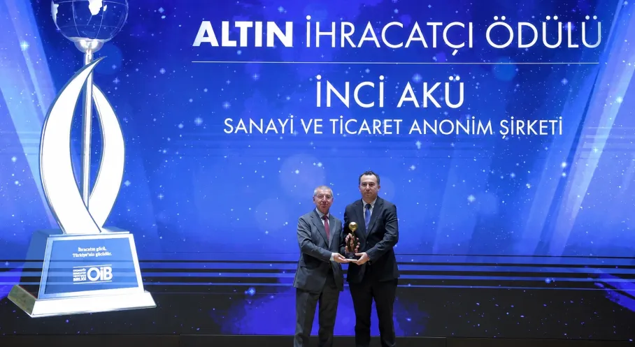 İnci Akü, İhracattaki Güçlü Performansını Bir Kez Daha Altın İhracat Ödülü ile Taçlandırdı