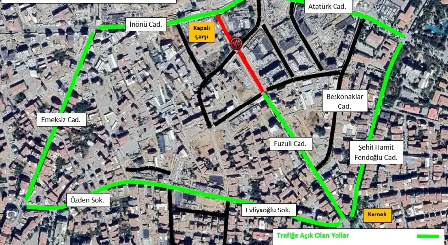 İnönü Caddesi’nden Fuzuli Caddesi’ne giriş kapanıyor