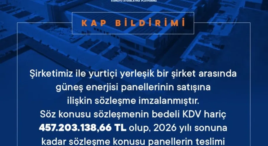 Kalyon PV’den 457 Milyon TL’lik Güneş Paneli Satış Anlaşması