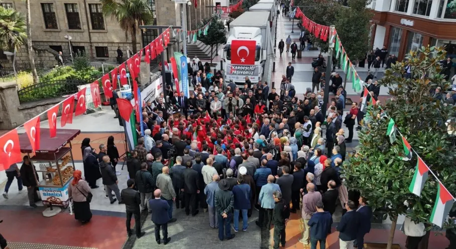 Trabzon'dan Gazze'ye Kardeşlik Eli: İnsani Yardım TIR'ları Yola Çıktı!