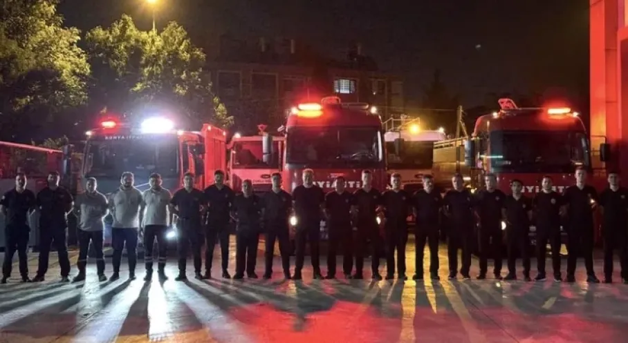 Konya'dan Bursa'ya Yangın Desteği! İtfaiye Ekipleri Seferber Oldu