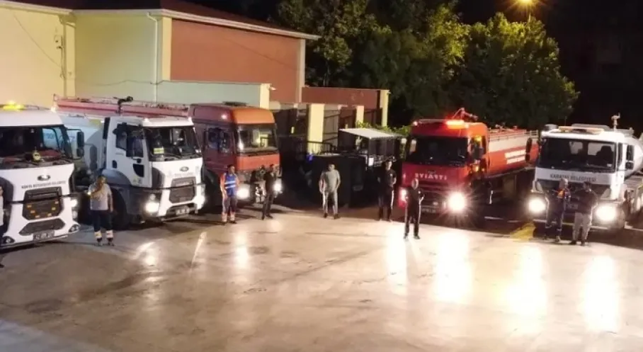 Konya İtfaiyesi'nden Hatay'a Acil Yardım Eli! Yangınla Mücadele Sürüyor