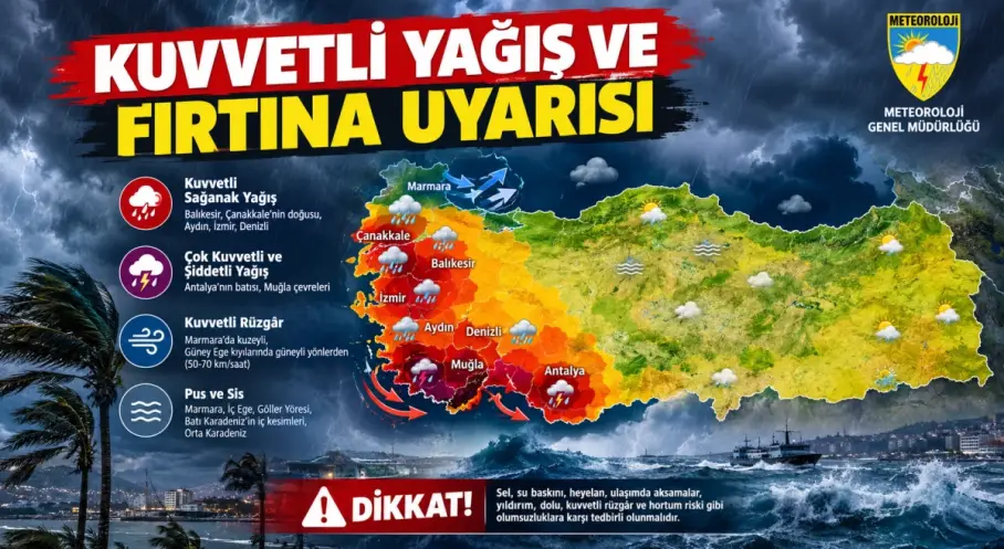 Meteoroloji’den Kuvvetli Yağış ve Fırtına Uyarısı!