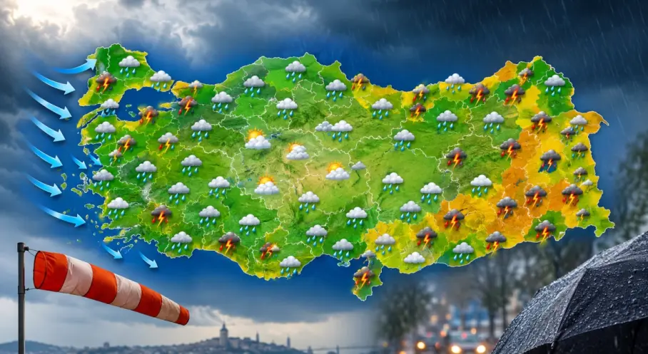 Meteoroloji’den Kuvvetli Yağış ve Rüzgâr Uyarısı