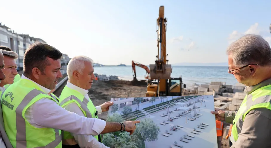 Mudanya İstasyon Caddesi Yepyeni Bir Görünüme Kavuşuyor! Büyükşehir'den Sahil Şeridine Dev Yatırım