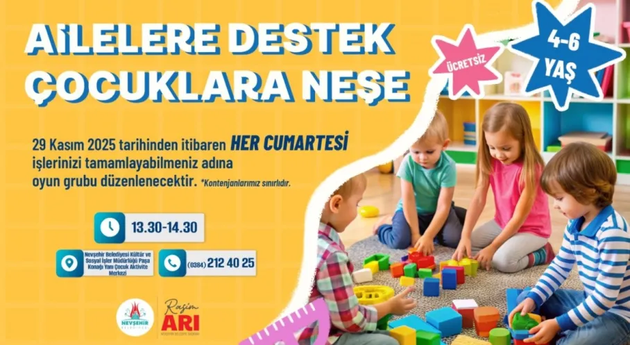 Nevşehir'den Miniklere Müjde! Belediyeden Eğitici ve Güvenli Oyun Grubu Desteği