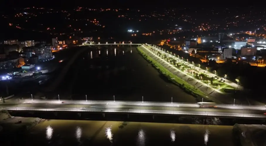 Ordu’da Melet Köprüsü Yeni Aydınlatmasıyla Geceleri de Dikkat Çekiyor