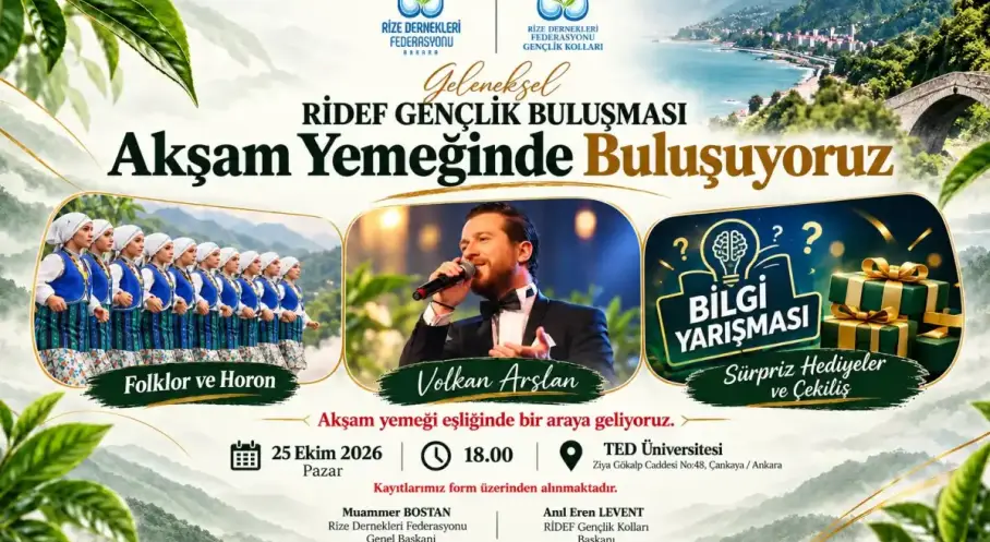 Rizeli üniversiteliler RİDEF’in akşam yemeğinde buluşuyor
