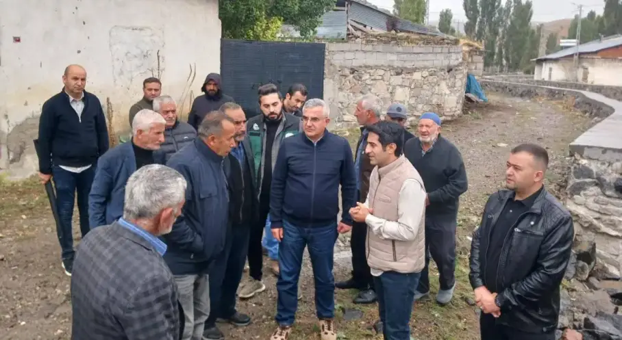 Sarıkamış’ta üç köyede taşkın tesisleri incelendi