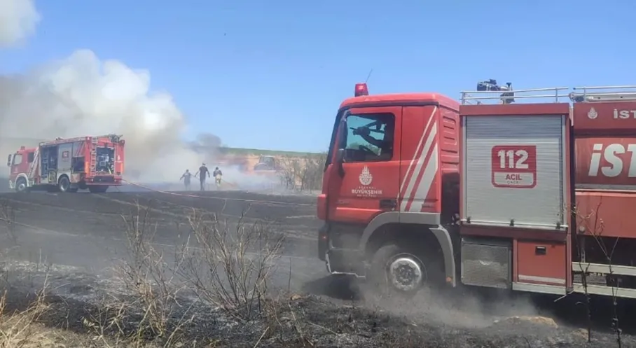 Silivri'de Korkutan Yangın! Otluk Alan Alevlere Teslim Oldu, İşte Son Durum!