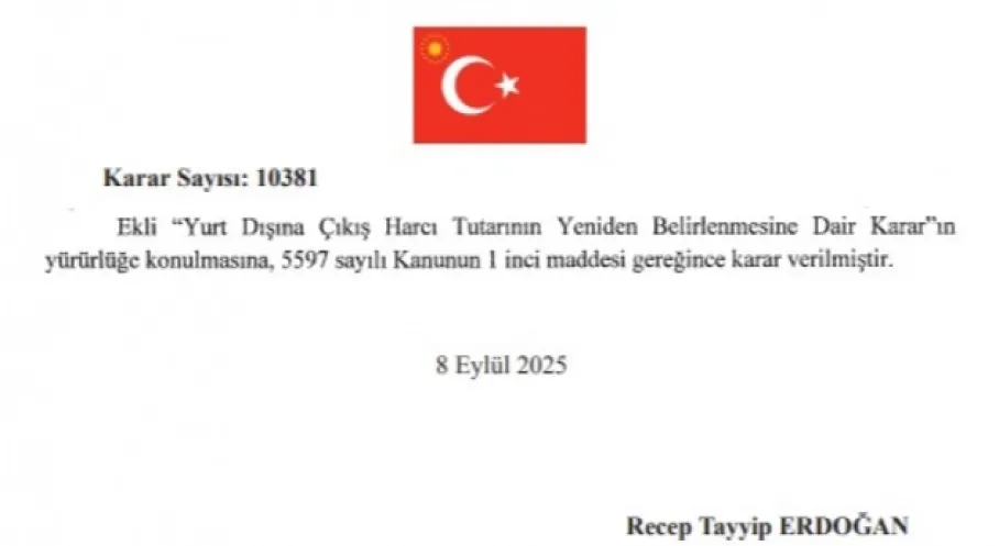 Son Dakika: Yurt Dışı Çıkış Harcı Zamlandı! Yeni Ücret Şoku!