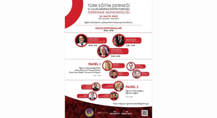 TED'den Eğitimde Devrim! 'Öğrenme Mühendisliği' Forumu Ankara'da!