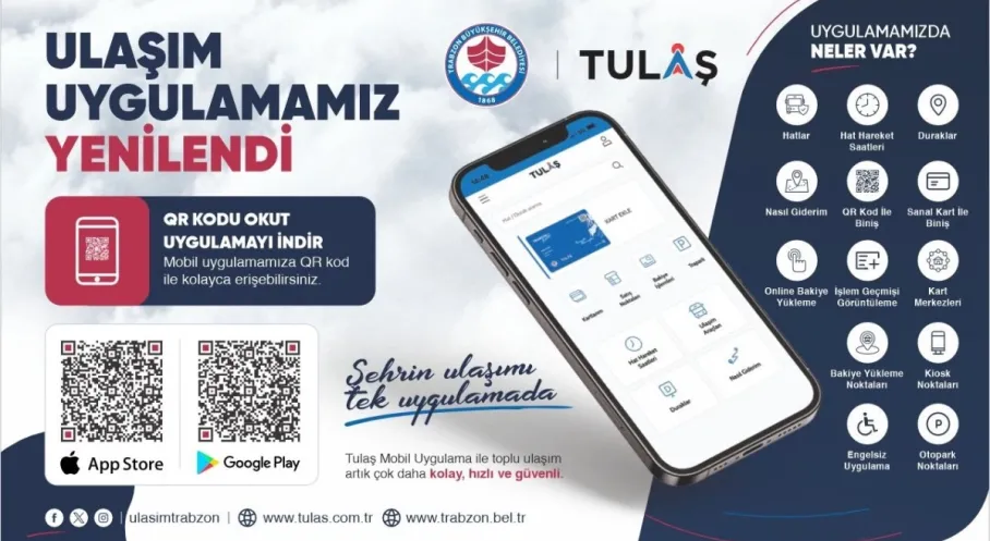 Trabzon Ulaşım Uygulaması Baştan Aşağı Yenilendi: Şehir İçi Yolculuklar Artık Daha Akıllı!
