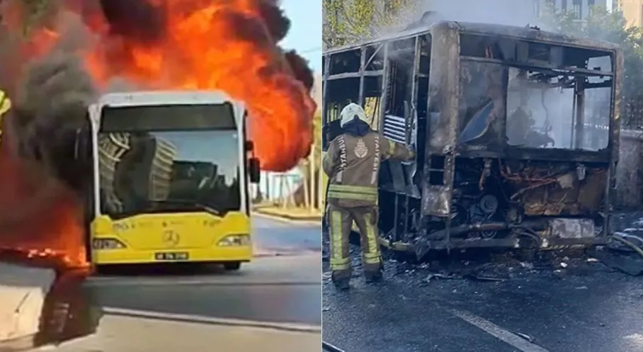 Ümraniye'de Korkunç Anlar: İETT Otobüsü Alevlere Teslim Oldu!