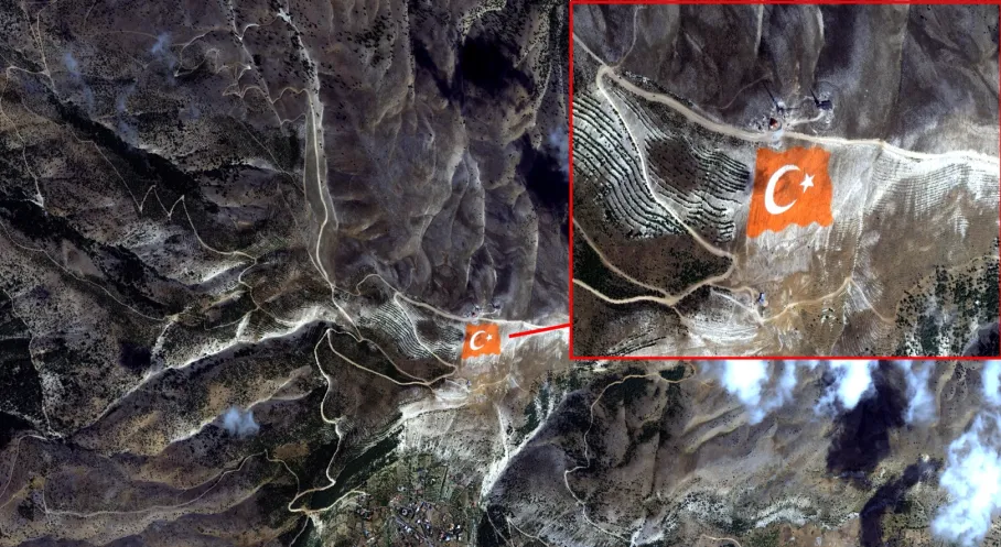 Uzaydan Görüntülendi: Dünyanın En Büyük Türk Bayrağı Kahramanmaraş'ta!