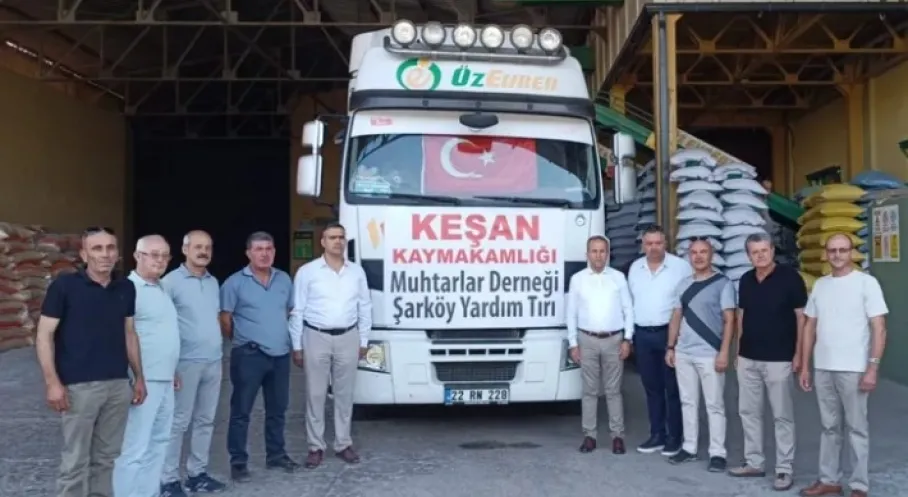 Keşan'dan Şarköy'e Uzanan Yardım Eli: Yangın Mağduru Çiftçilere Yem Desteği!